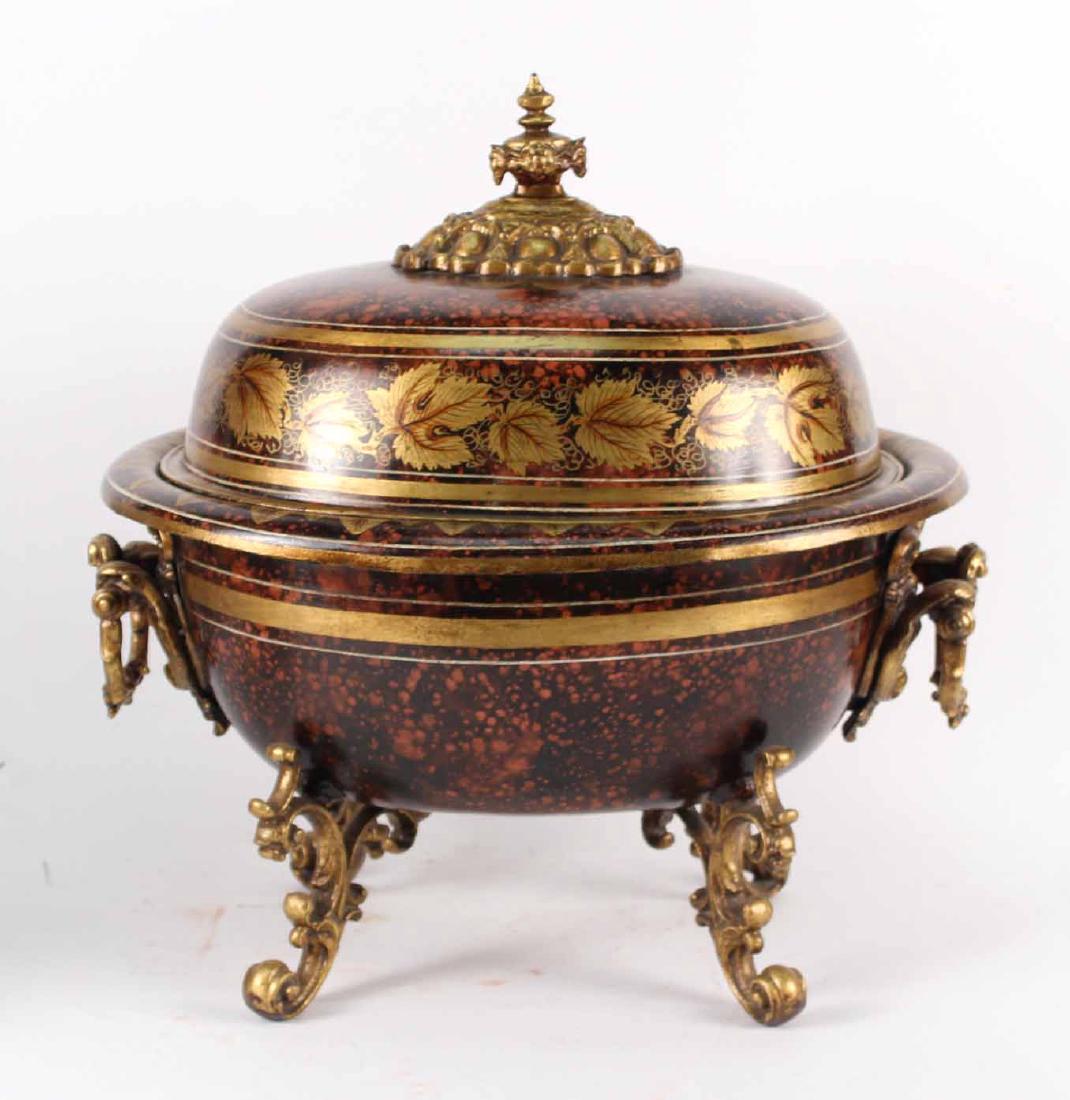 Regency Style Tole Painted Covered Coal Scuttle (1 of 6)