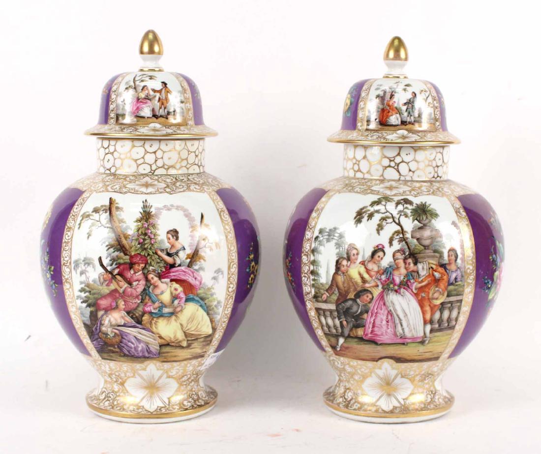 Pair of Augustus Rex Porcelain Covered Urns (1 of 10)