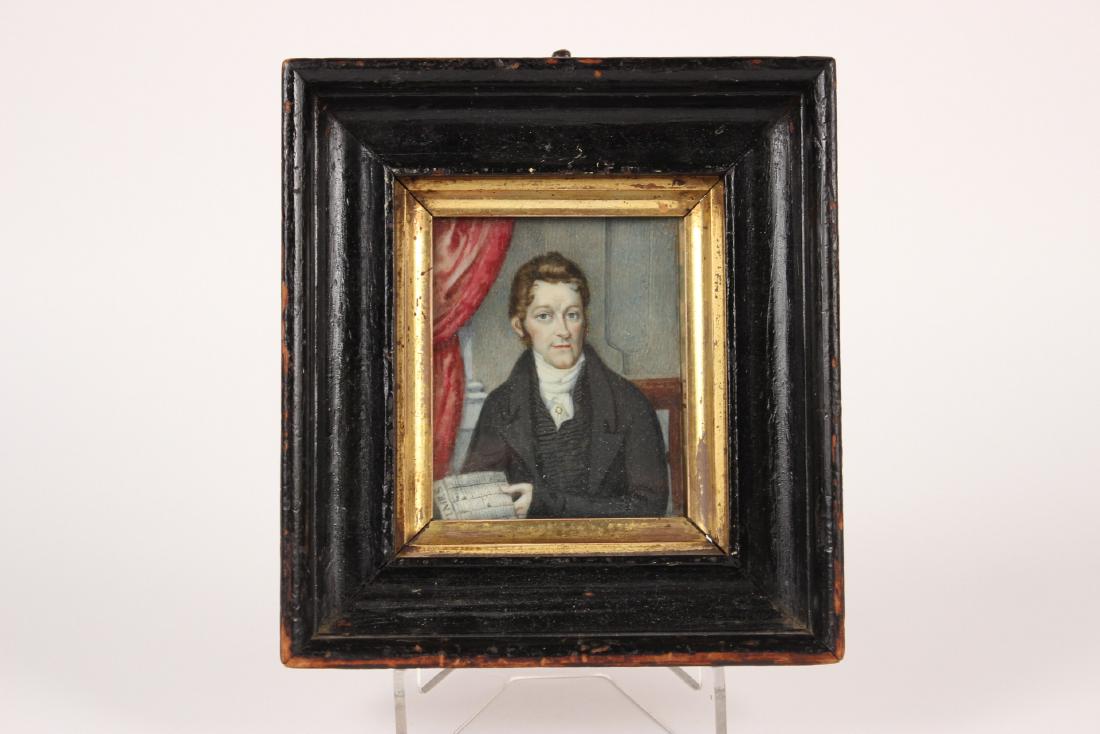 MINIATURE PORTRAIT OF GENTLEMEN IN BLACK COAT (1 of 5)