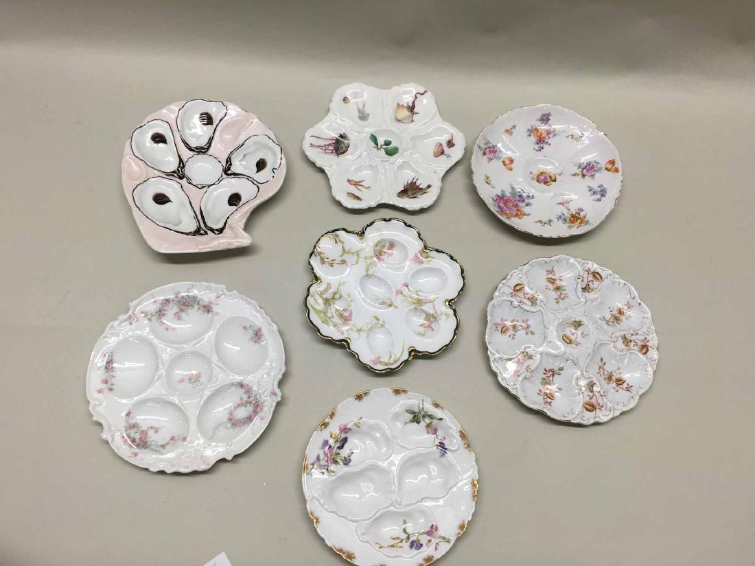 GROUP OF SEVEN ASSORTED OYSTER PLATES (1 of 5)