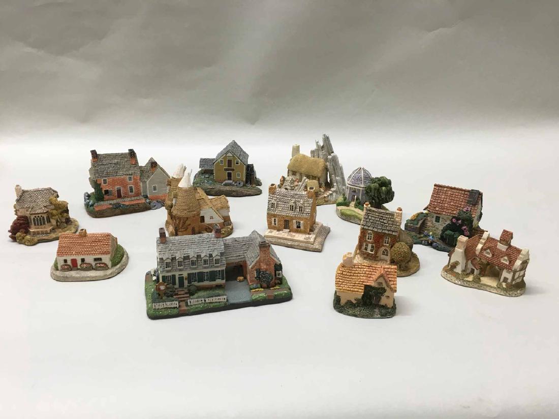GROUP OF ASSORTED COMPOSITION MINIATURE HOUSES: 20th C.