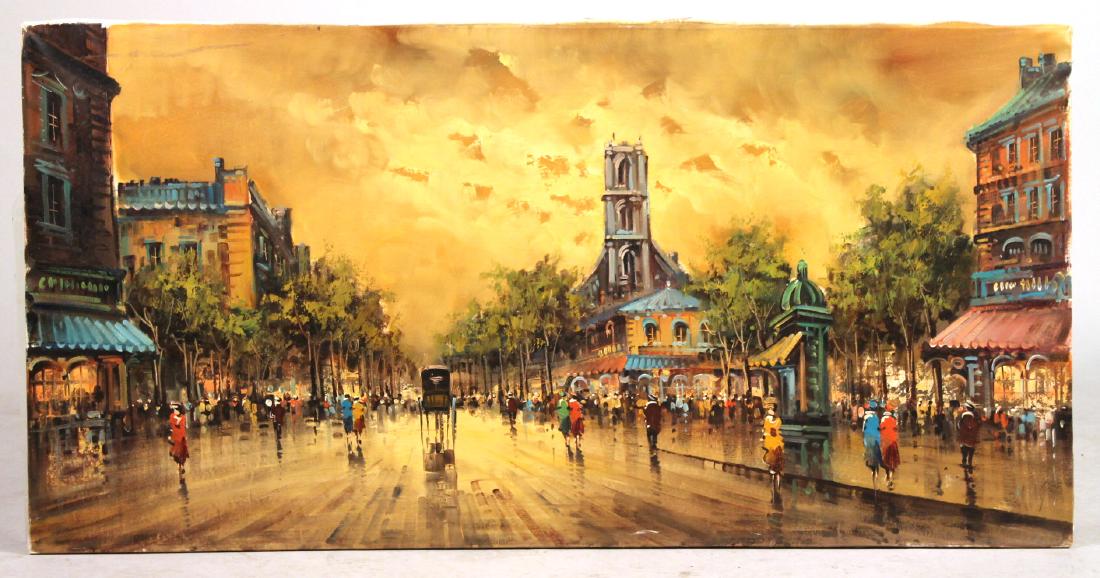 OIL ON CANVAS PARISIAN SCENE (1 of 8)