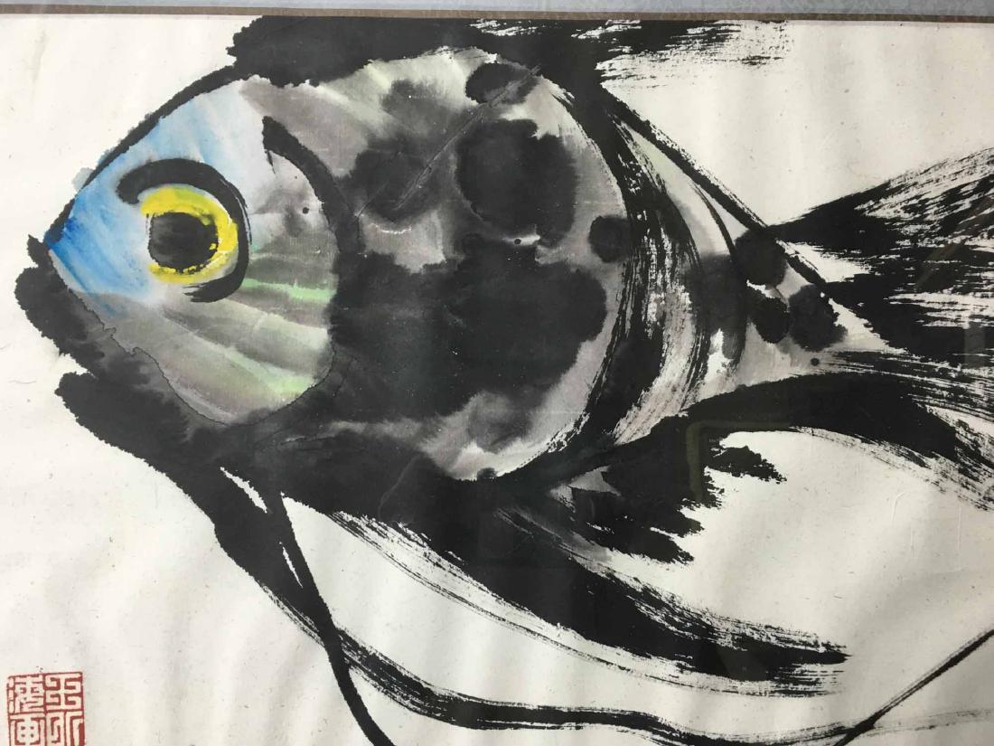 CHINESE WATERCOLOR ON PAPER, FISH (1 of 3)