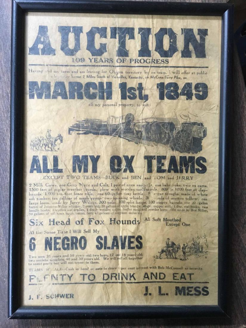 FARM AUCTION SIGN "109 YEARS OF PROGRESS" (1 of 1)