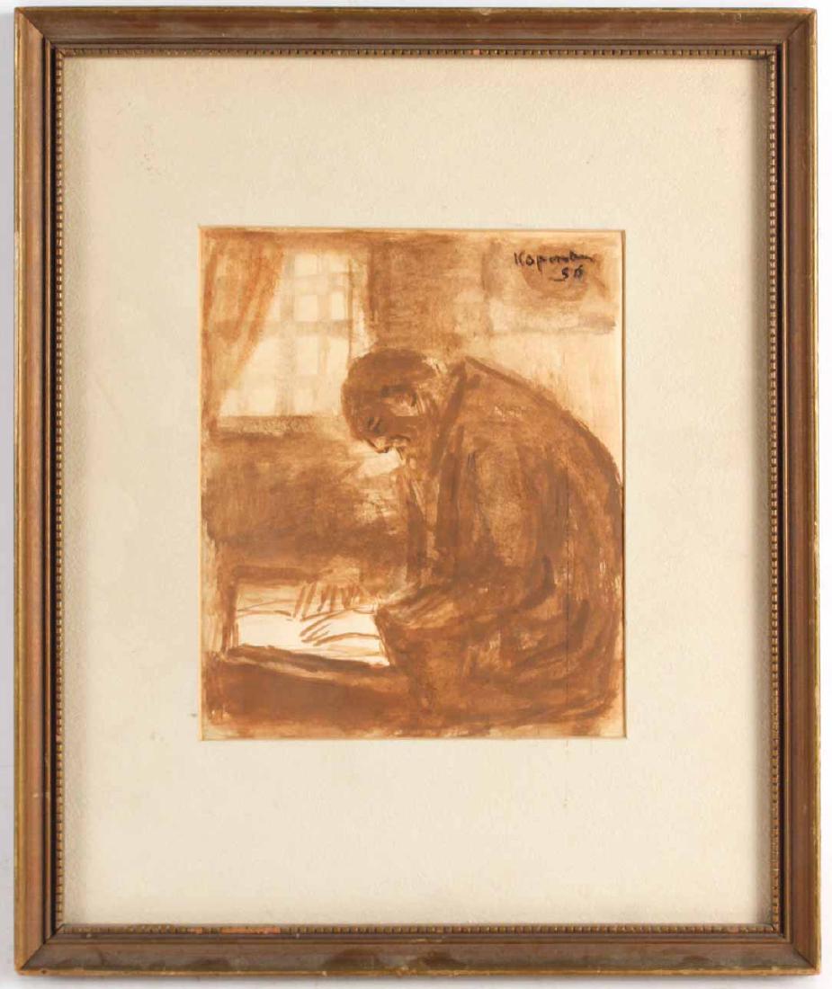 GOUACHE ON PAPER, RABBI, BENJAMIN KOPMAN (1 of 5)