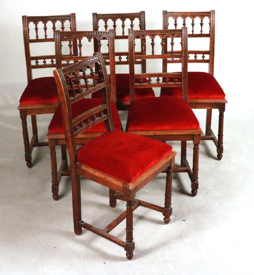 SIX AESTHETIC WALNUT DINING CHAIRS (1 of 7)