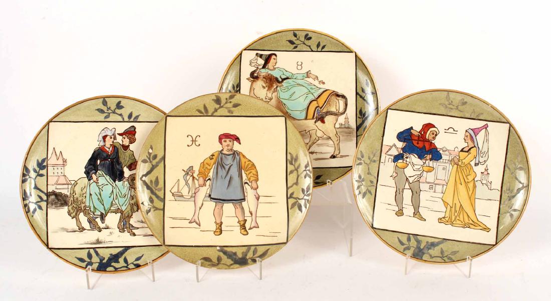 FOUR MINTON CHAUCERS CANTERBURY TALES PLATES (1 of 8)