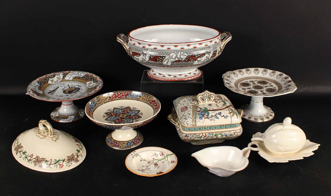 GROUP OF SEVEN AESTHETIC MOVEMENT TABLE ARTICLES (1 of 9)