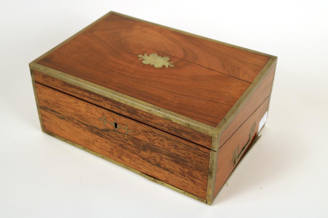 HARDWOOD BRASS MOUNTED LAP DESK (1 of 7)