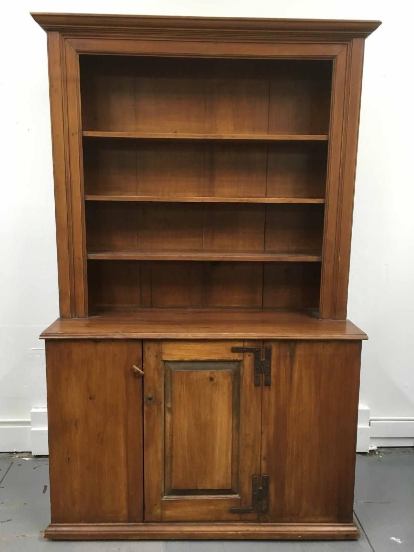 ANTIQUE PINE STEPBACK CUPBOARD (1 of 6)