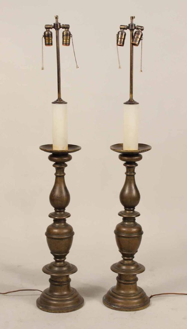 Two Baroque Style Brass Altar Sticks (1 of 6)