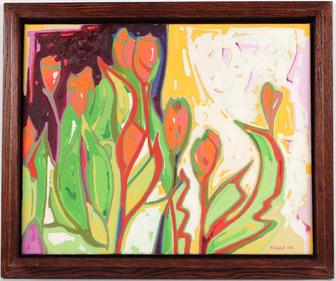 Oil on Canvas, Tulips, Taras Borovyk: (Ukrainian, b. 1975), signed and dated l.r. and verso. 16"h x 20"w