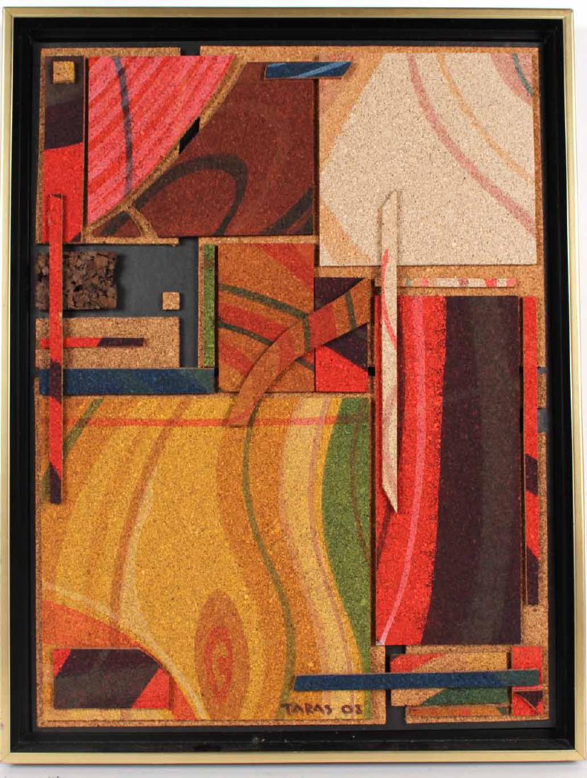 Acrylic on Cork, Abstract, Taras Borovyk: (Ukrainian, b. 1975), signed and dated l.c., 2008. 16"h x 20"w