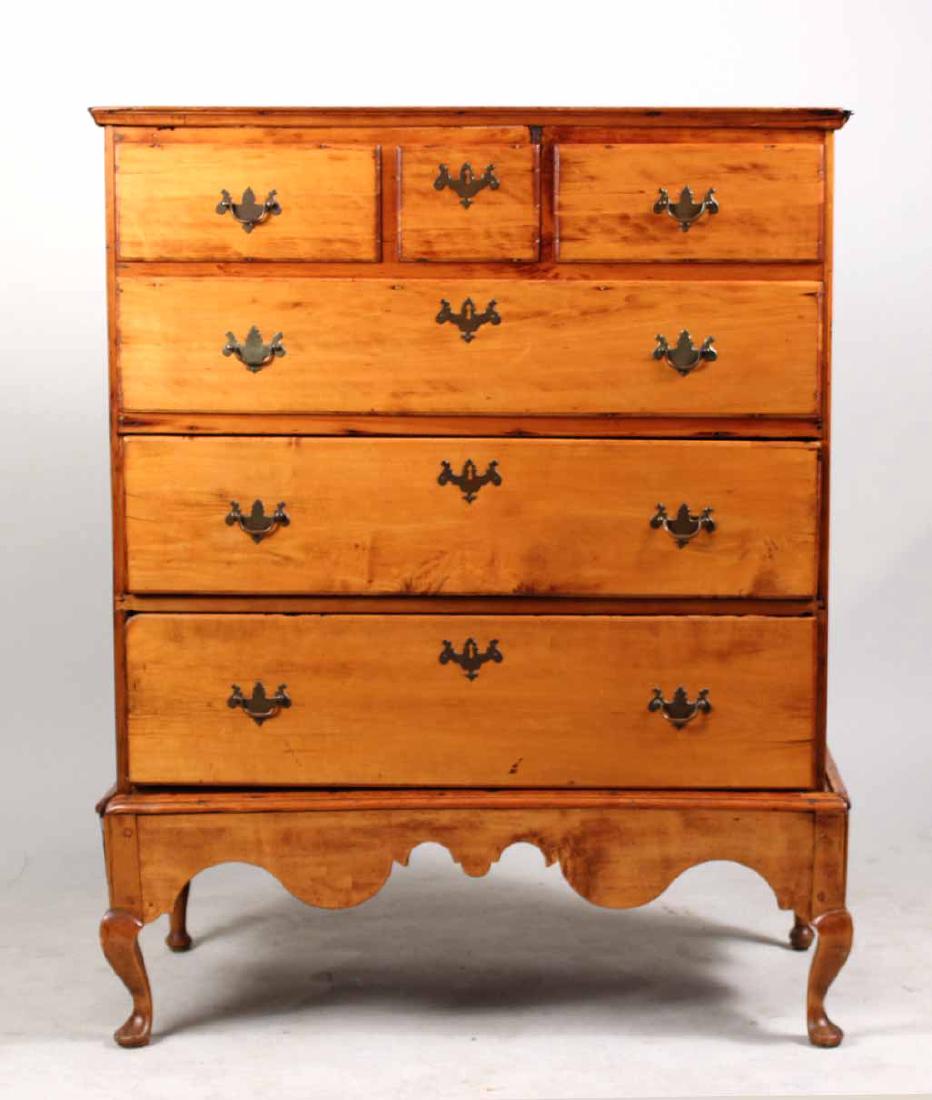 Queen Anne Pine Blanket Chest Over Drawers (1 of 10)
