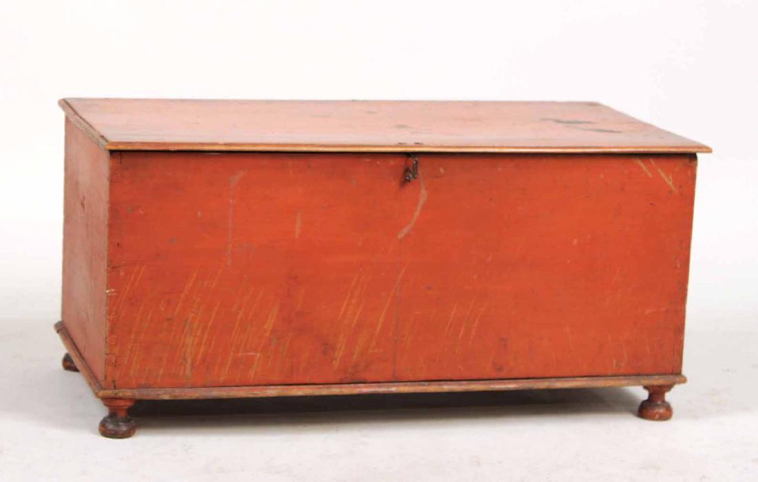Red-Stained Wood Diminutive Blanket Chest (1 of 6)