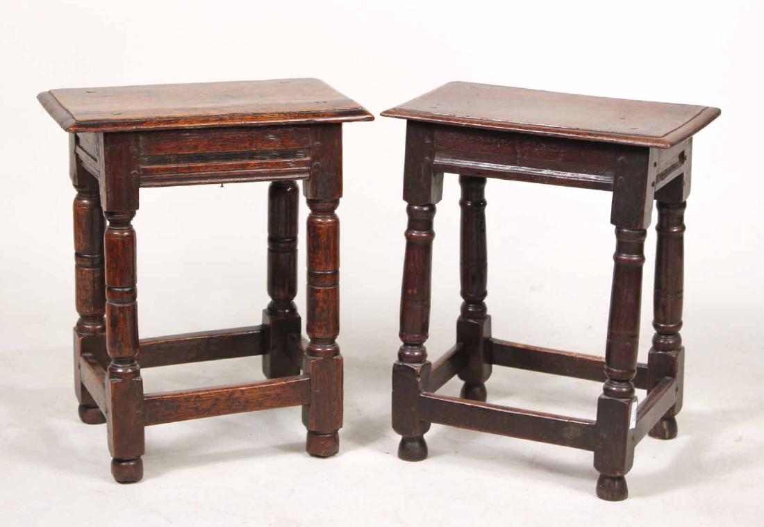 Two Jacobean Oak Joint Stools (1 of 6)