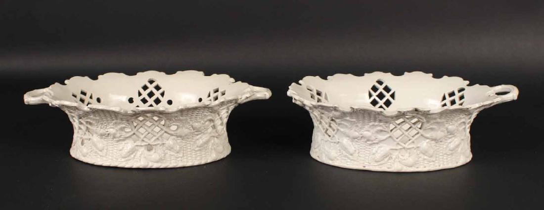 Pair of Staffordshire Salt-Glazed Oval Baskets (1 of 10)