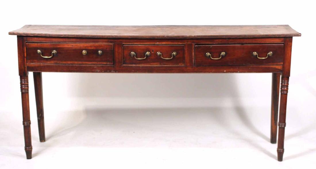 Georgian Elm Three Drawer Console Table (1 of 10)