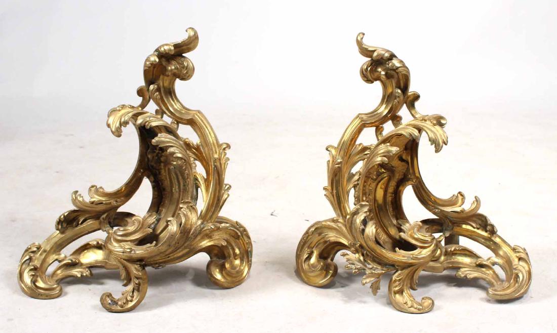 Pair of Louis XV Style Gilt-Bronze Chenets (1 of 4)