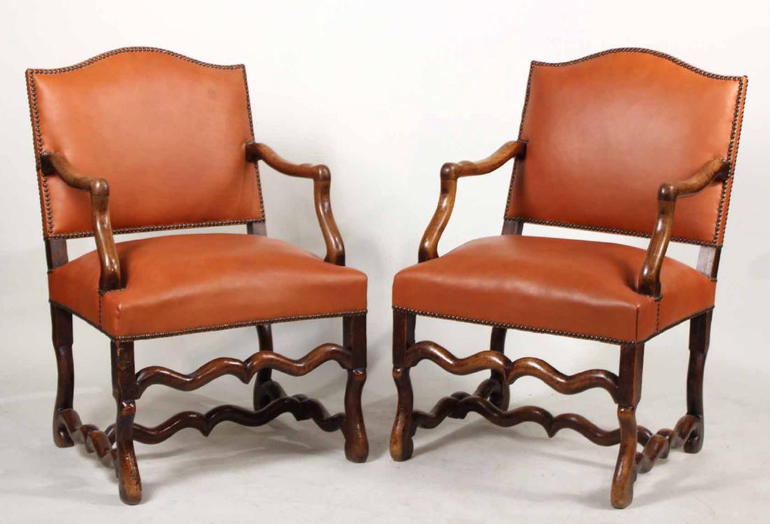 Pair of French Walnut os du Mouton Fauteuils (1 of 8)