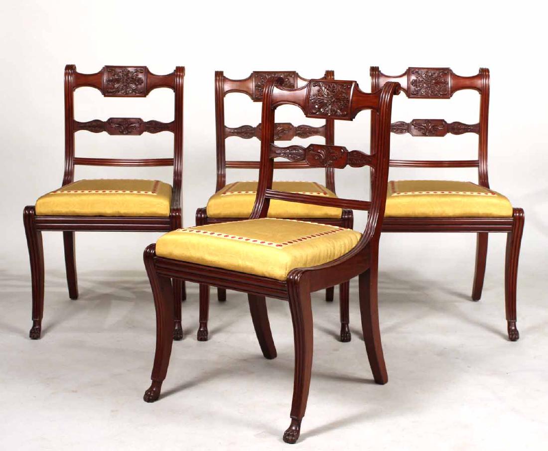 Four Neoclassical Carved Mahogany Dining Chairs (1 of 10)
