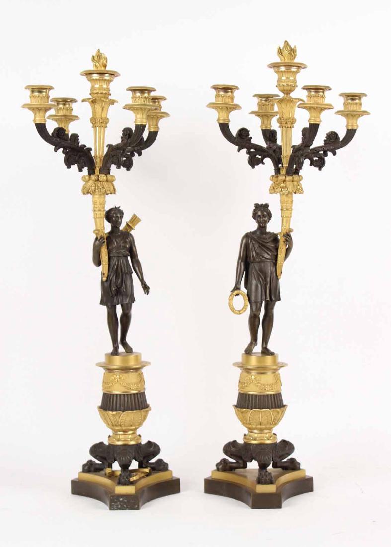 Pair of Charles X Gilt Bronze Figural Candelabra (1 of 10)