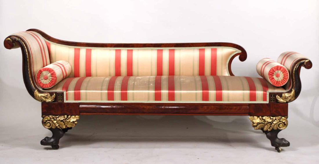 Neoclassical Parcel-Gilt Mahogany Recamier (1 of 10)