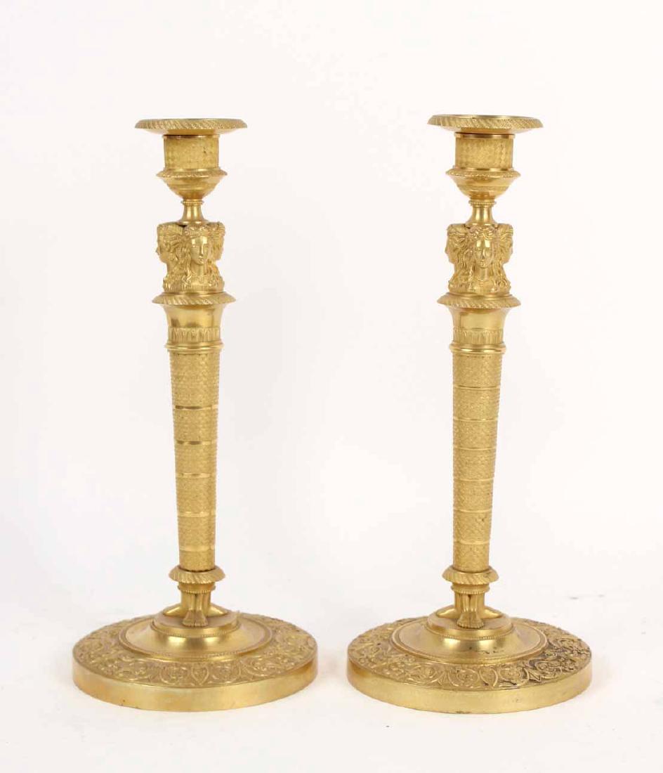 Pair of Neoclassical Gilt Bronze Candlesticks (1 of 6)