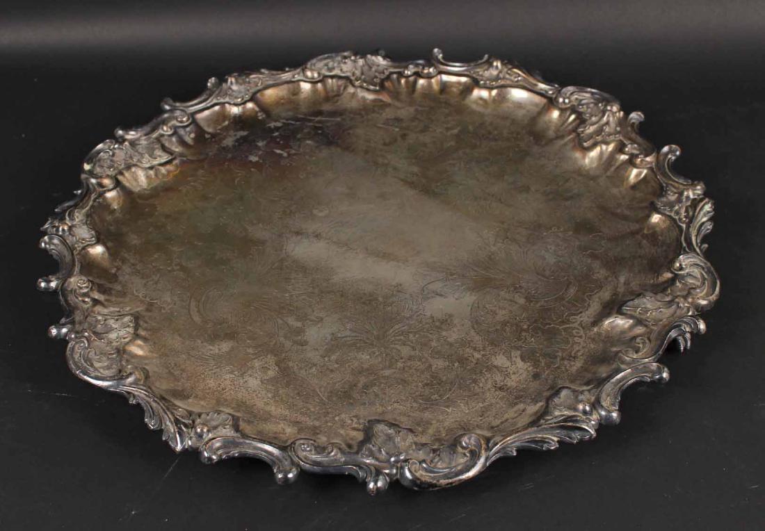 Sheffield Plate Footed Salver Tray (1 of 5)