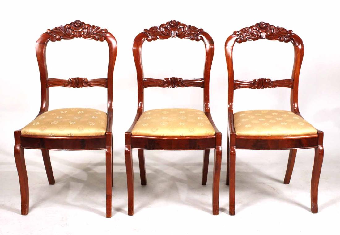 Three Victorian Carved Mahogany Side Chairs (1 of 8)