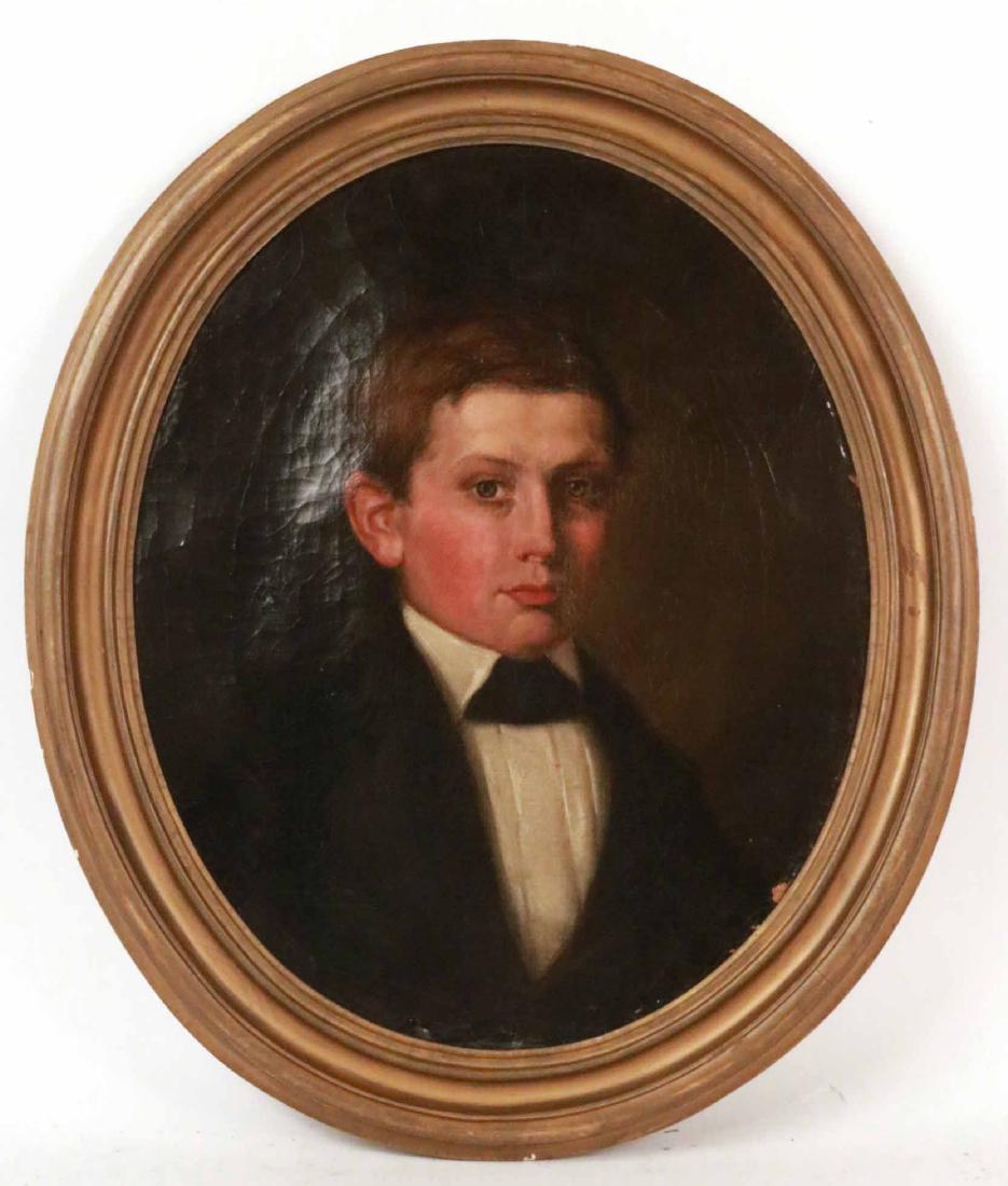 Oil in Canvas, Oval Portrait of a Young Man (1 of 8)
