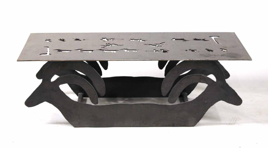 Modern Steel Table with Animal Cut Outs (1 of 7)