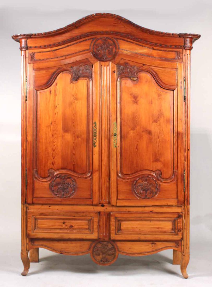 Louis XV Carved Pine Diminutive Armoire (1 of 10)