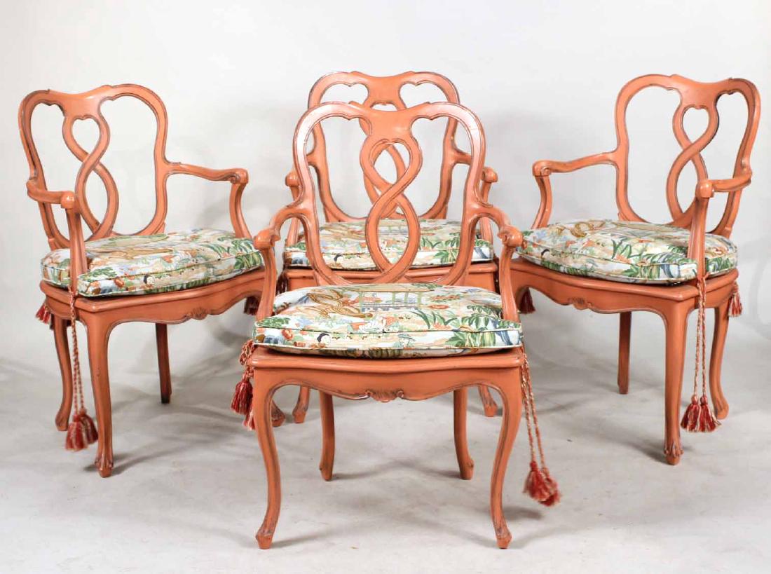 Four Painted Louis XV Style Armchairs (1 of 9)