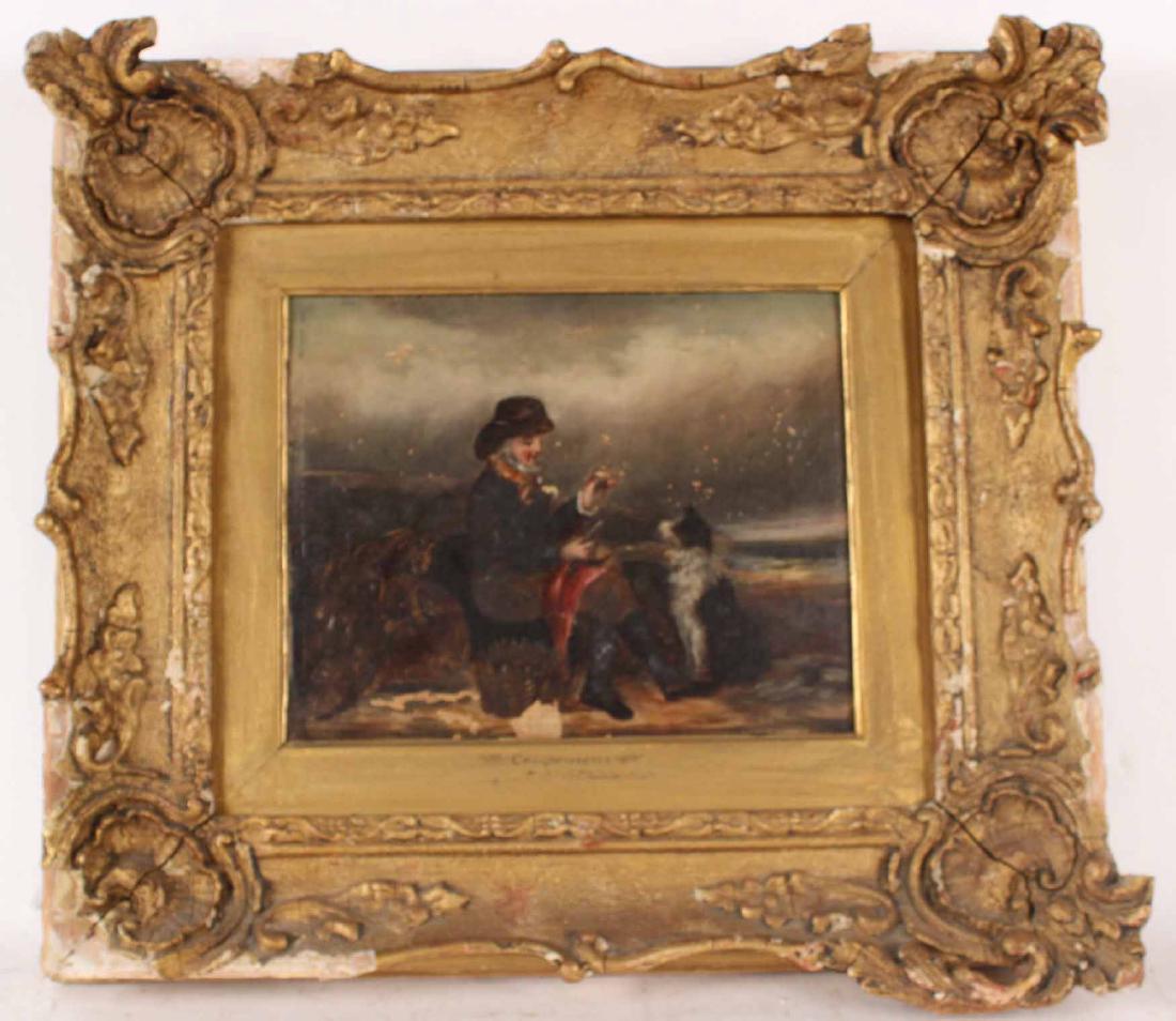 Oil on Canvas, Man with Sporting Dog (1 of 8)