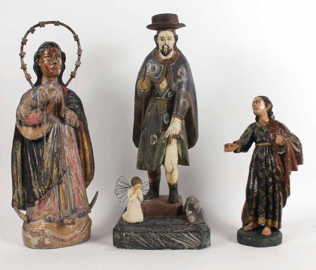 Two Santos Carved Wood Figures (1 of 7)