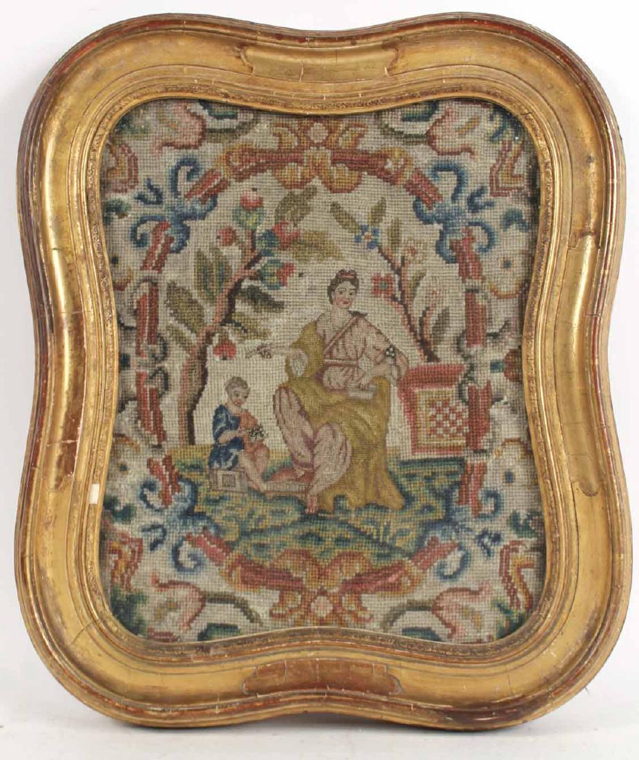 Framed Needlework, Mother and Child (1 of 5)