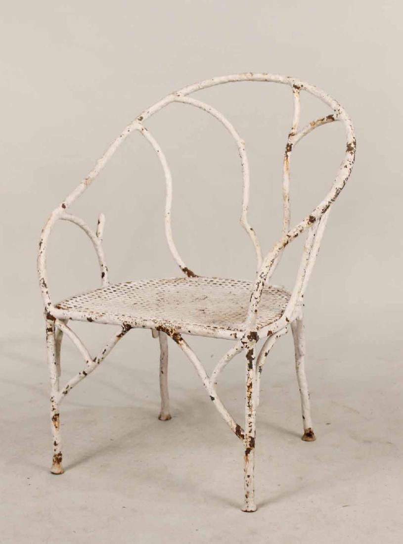 White-Painted Wrought-Iron Armchair (1 of 6)