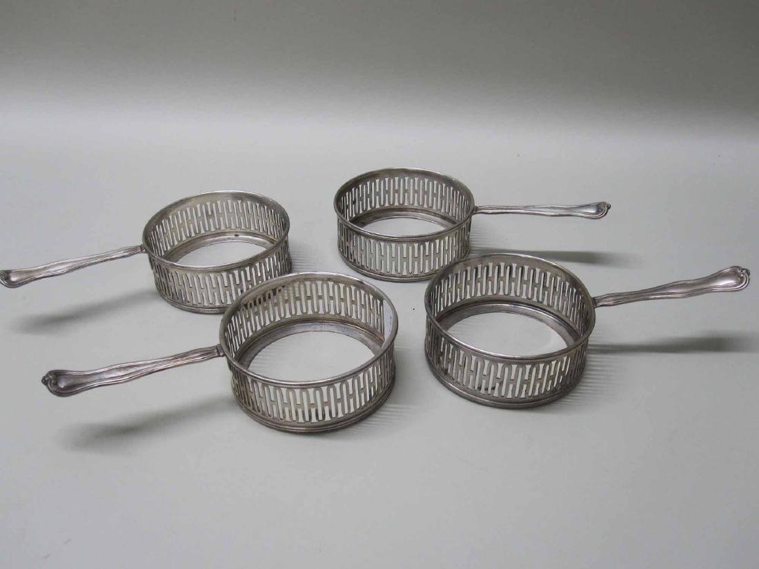 BLACK STAR & FROST STERLING SILVER: Creme brulee holders. 6 t.o. 3" diameter