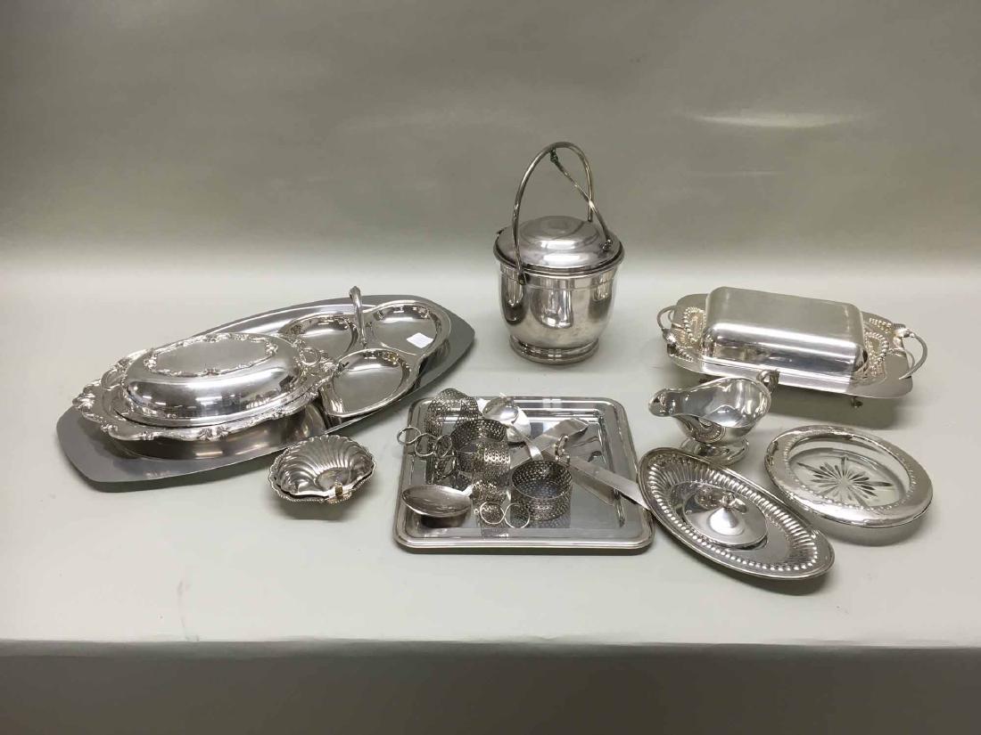 GROUP OF SILVER PLATED & STAINLESS TABLE ARTICLES (1 of 6)