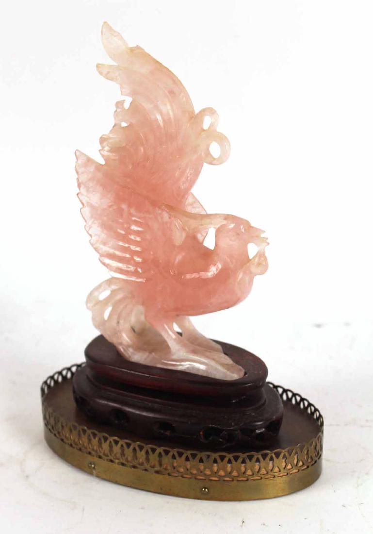 CHINESE PINK QUARTZ DRAGON FIGURE (1 of 4)