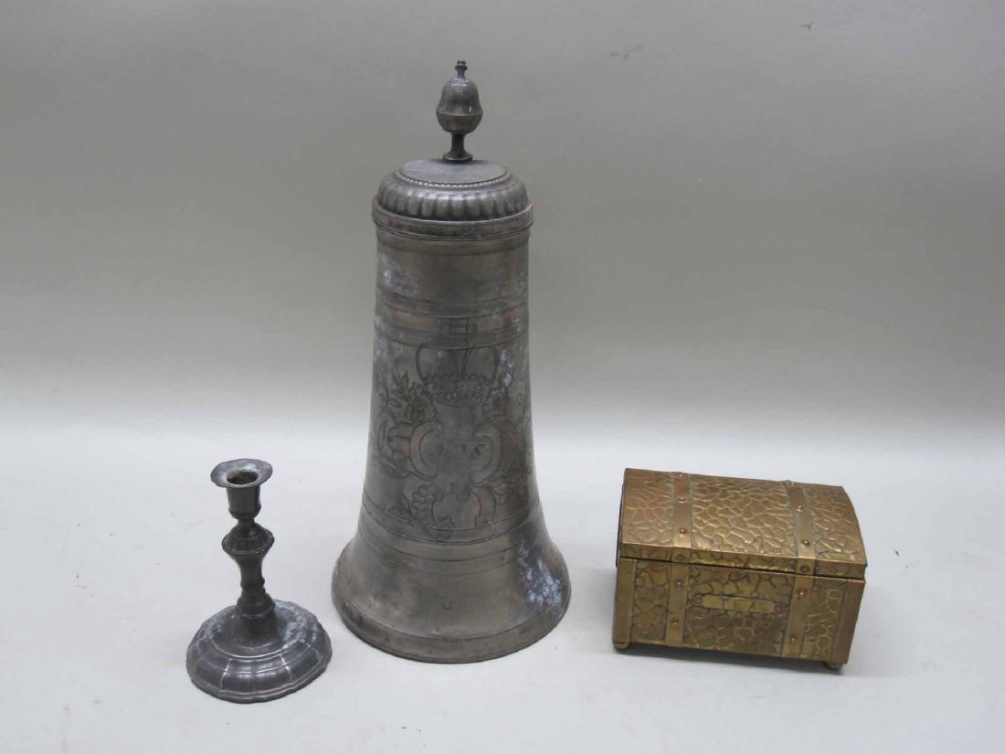 PEWTER TANKARD AND CANDLESTICK (1 of 6)