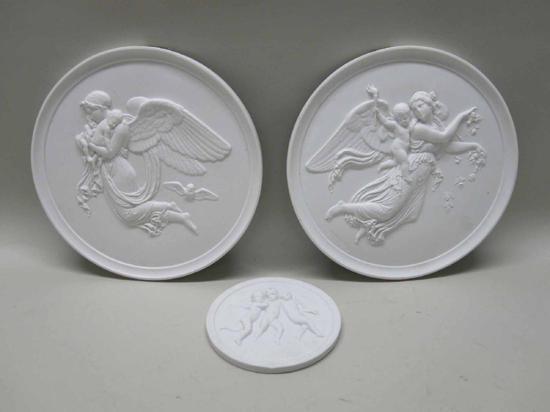 THREE NEOCLASSICAL BISQUE BAS RELIEF WALL PLAQUES (1 of 7)