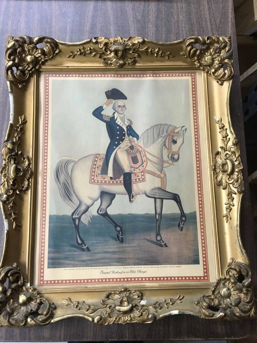 COLOR PRINT, GEORGE WASHINGTON ON CHARGER (1 of 3)