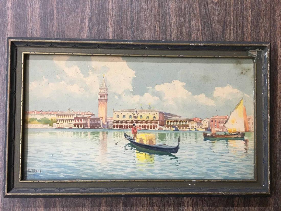 WATERCOLOR ON PAPER, VENETIAN CANAL SCENE (1 of 3)