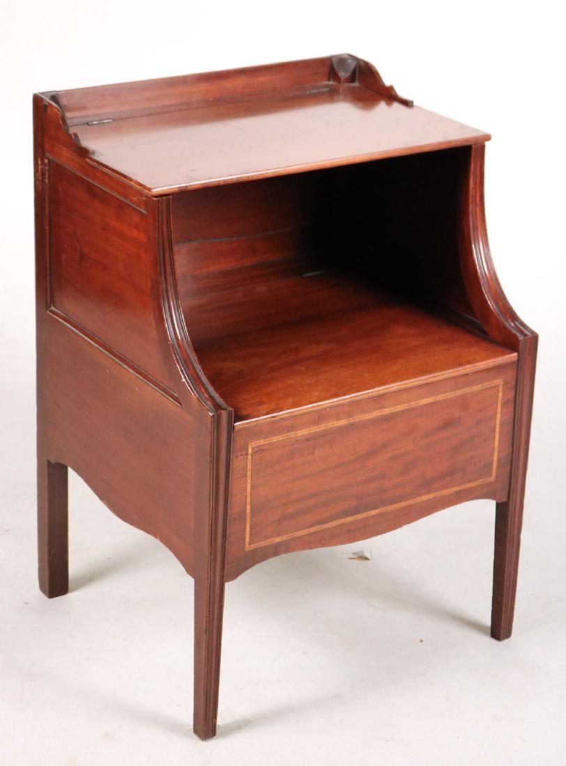 FEDERAL INLAID MAHOGANY COMMODE: American, late 19th C. 30-1/4"h x 20-1/2"w x 18-1/2"d