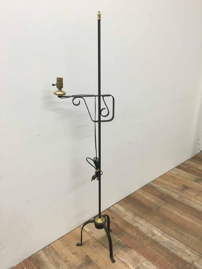BLACK PAINTED WROUGHT IRON FLOOR LAMP (1 of 2)
