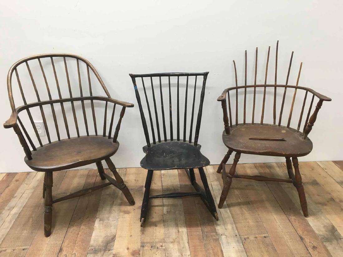 THREE WINDSOR CHAIRS (1 of 6)