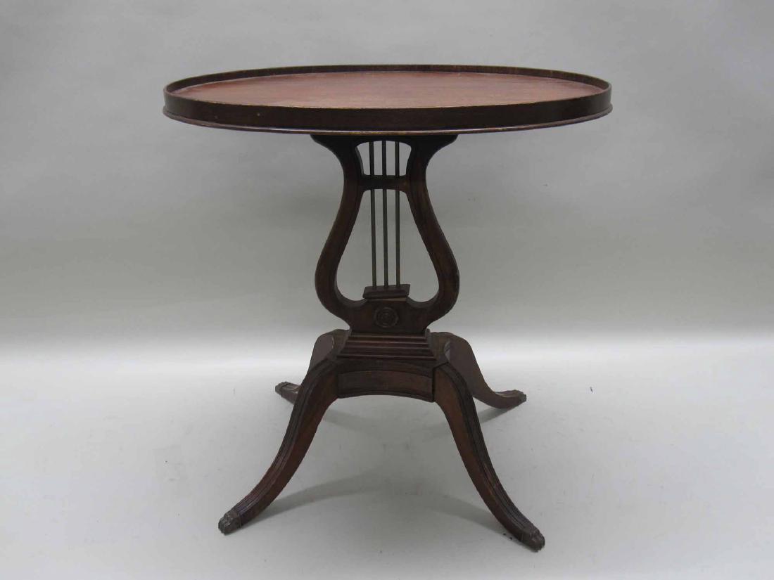 MAHOGANY LYRE-BASE END TABLE (1 of 4)