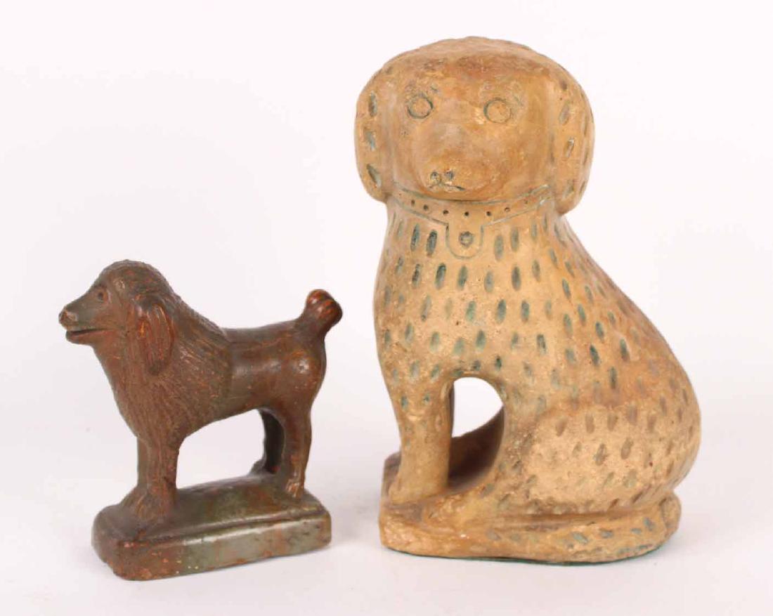 Two Folk Art Ceramic Dogs (1 of 9)
